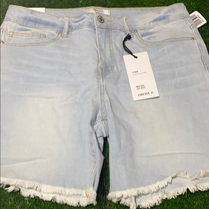 Light wash denim shorts
